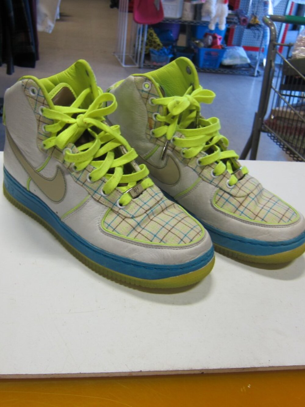 Nike Air Force 1 Hi SPM I/O "07" Womens 10 Net/Volt/Laser Blue Shoes 316656-111